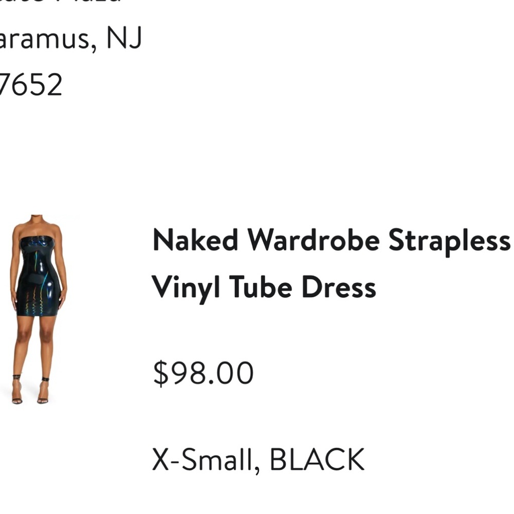 Naked Wardrobe Strapless Vinyl Tube Dress
